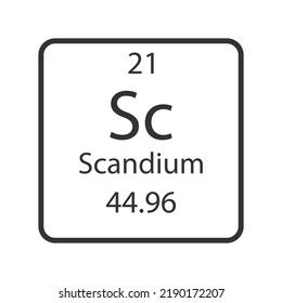 Scandium Symbol Chemical Element Periodic Table Stock Vector Royalty Free