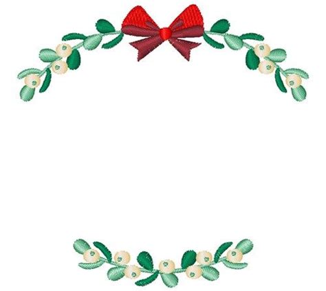 Holiday Mistletoe Embroidery Design Embroidery