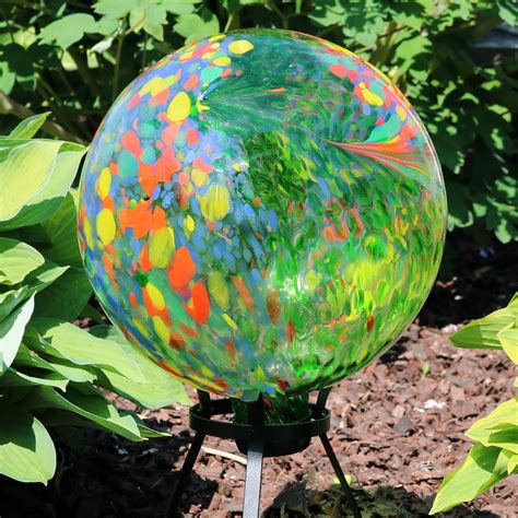 Sunnydaze Round Green Artistic Glass Outdoor Garden Gazing Ball Globe 10