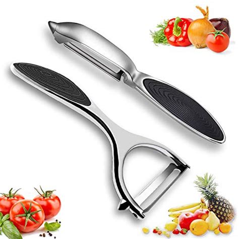 Rubber Handle Y Shaped Peeler For Fruit And Vegetable Kitchen Essential