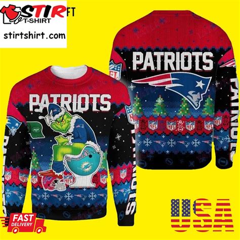 grinch new england patriots ugly christmas sweater stirtshirt