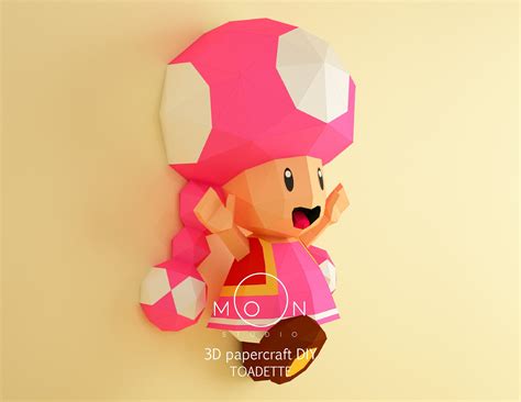 Toadette Diy Papercraft Pdf Svg Dxf Low Poly 3d Model Etsy Israel