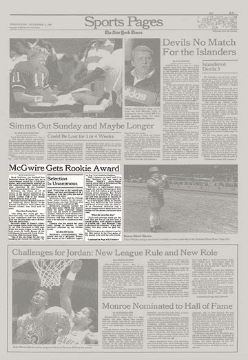Mcgwire Gets Rookie Award The New York Times