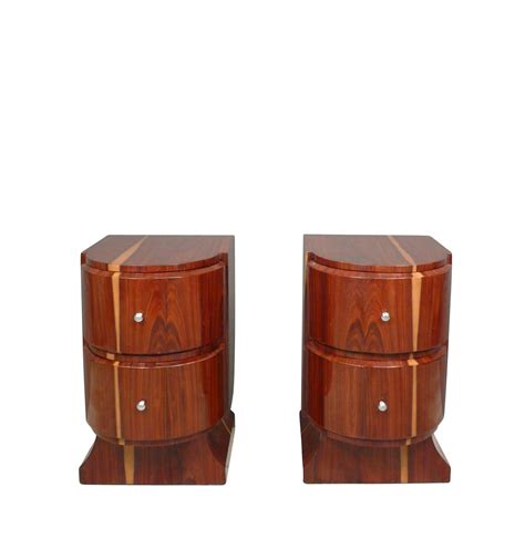 Pair Of Art Deco Bedside Tables In Rosewood Art Deco Furniture