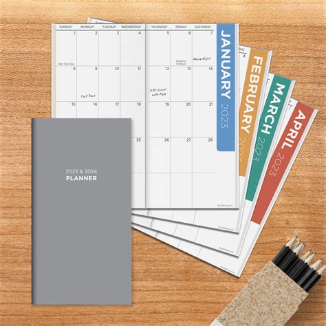 Tf Publishing 2 Year Small Monthly Pocket Planner Grey 3 12 X 6 12