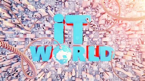 Text The Word It World Lot At The Center 3d Render And Illustr Stock