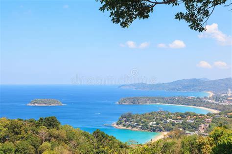 Landscape of Karon and Kata Beaches with Blue Sky Background Stock Photo - Image of getaway