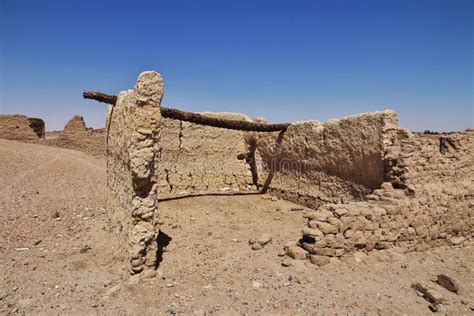 Ruins Of Ancient Egyptian Temple On Sai Island In Nubia Sudan Stock