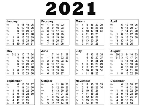 2021 ปฏิทิน Png โปร่งใส Png All
