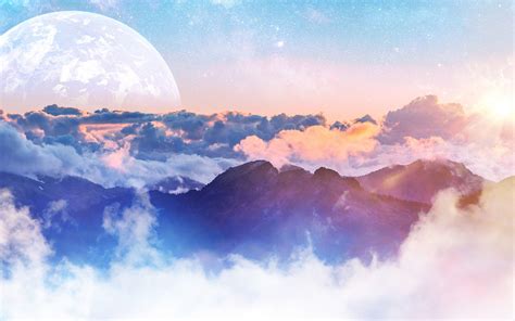 Moon And Mountains Wallpapers Top Free Moon And Mountains Backgrounds