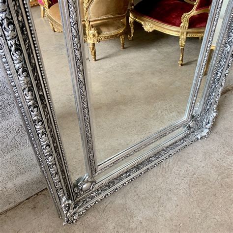 French Floor Mirror Silver Vintage Mirror French Furniture 85h X 445w