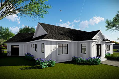 3 Bed Modern Farmhouse Ranch Home Plan With Angled Garage 890108ah