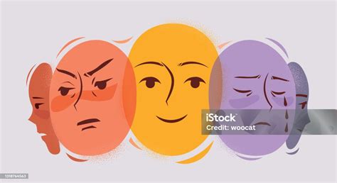 Стокова ілюстрація Різні Емоції І Міміка Однієї Людини — Завантажте