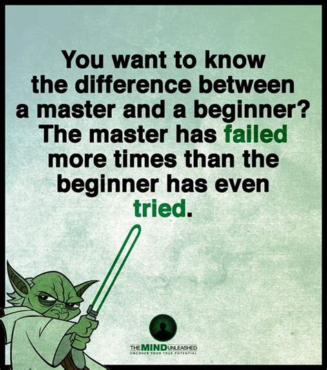 The master has failed more times than the beginner has even tried. You want to know the difference between a master and a beginner? The master has failed more ...
