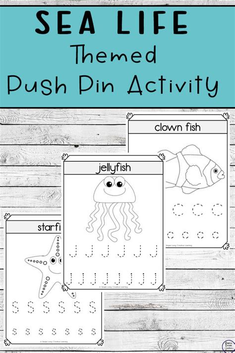 Sea Life Push Pin Worksheets Simple Living Creative Learning