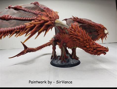 Adult Red Dragon Lord Of The Print Dnd Miniatures Rpg Role Etsy