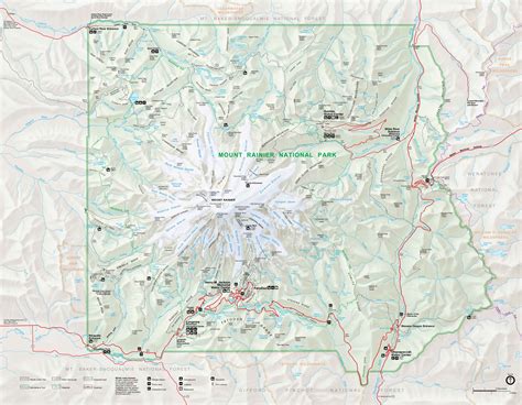 Sammeln And Seltenes Kunst 1921 Mount Rainier National Park Mapmount