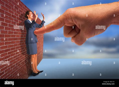 Businesswoman Pushed Against Wall Stock Photo Alamy