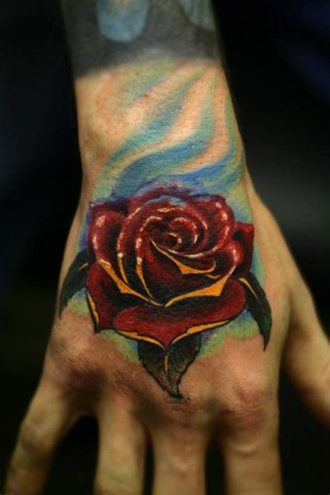 Black and gray realistic style rose tattoos for the hand. 3d rose tattoos tribal | Rose tattoos for men, Tattoos for ...