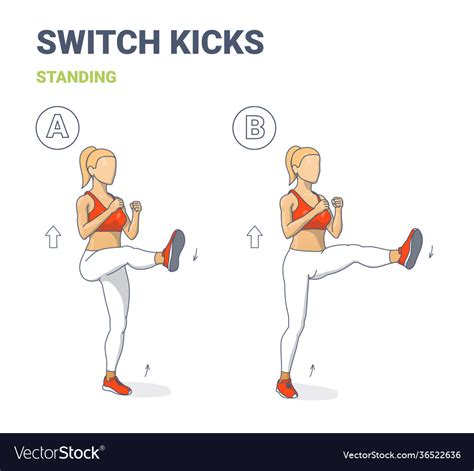 Switch Kicks Female Home Workout Exercise Guidance