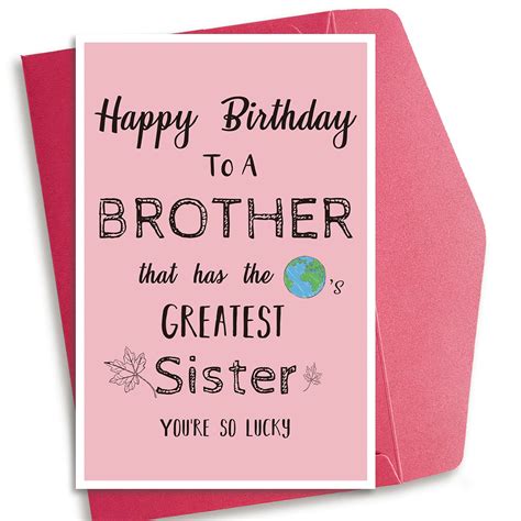 Buy Joke Birthday Card For Brother From Sister Funny Cocky Bday Card Unconventional Greatest