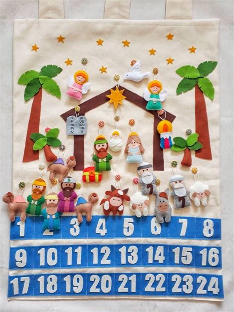 Christmas Nativity Advent Calendar Countdown Christmas Etsy Nativity