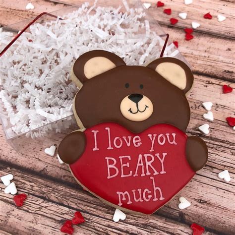 Bear Cookies Iced Cookies Cut Out Cookies Cake Cookies Valentines