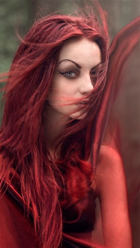 Wallpaper Red Hair Girl Wind 2560x1600 Hd Picture Image