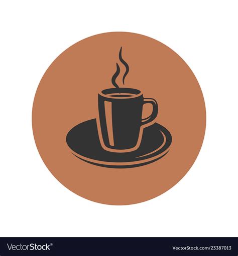Cup Of Coffee Icon Placed In Brown Circle Vector Image