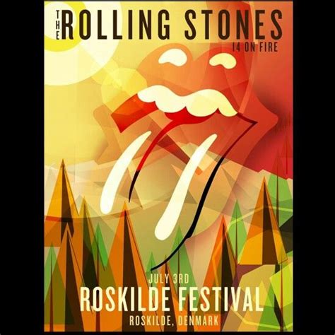 Stones Lips 14 on fire Roskilde | Rolling stones poster, Rolling stones ...