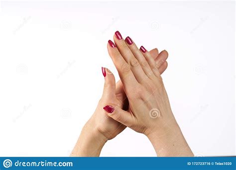 Woman Clapping Hands, Applause Isolated On White Stock Photo - Image of isolated ...