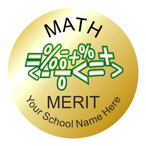 Math Metallic Gold Reward Stickers School Stickers For Teachers