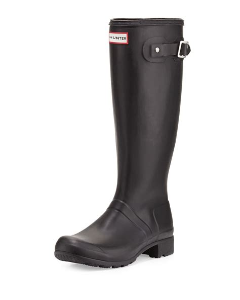 Hunter Original Tour Buckled Welly Boot In Black Lyst