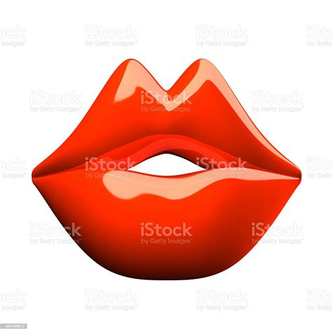Kissing Red Lips On White Stock Photo Download Image Now 2015