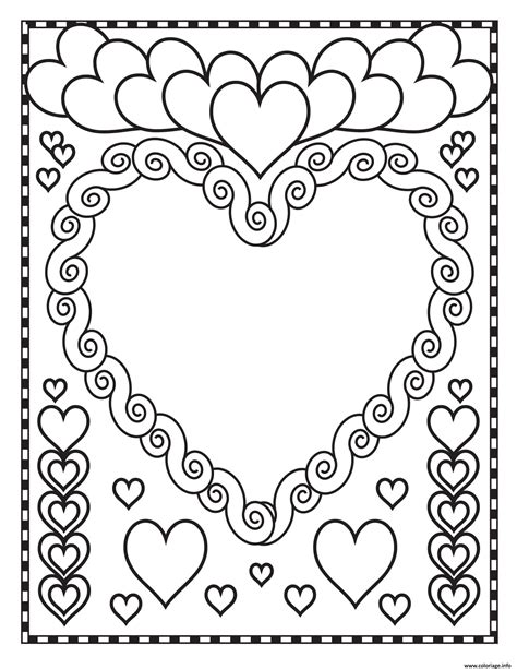 Coloriage St Valentin Coeurs Blanc Dessin St Valentin à Imprimer