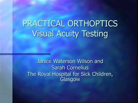 Ppt Practical Orthoptics Visual Acuity Testing Powerpoint