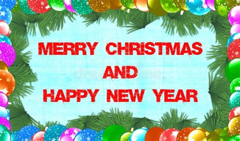 Merry Christmas And Happy New Year Stock Illustration Illustration Of