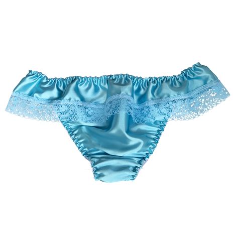 Satin Silky Frilly Lace Bikini Tanga Panties Knicker Underwear Size 10