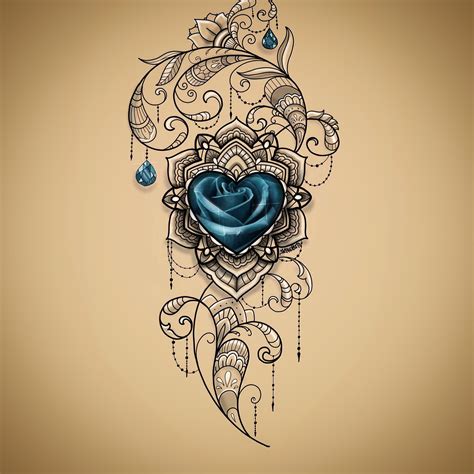 Ornamental Rose Tattoo Sketch Kirukatosketchestattoo Blue Rose