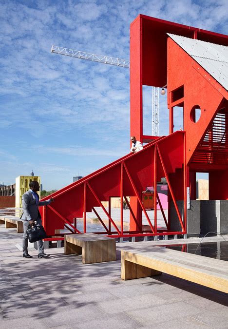 Irish Architects Install Red And Yellow Pavilions In London