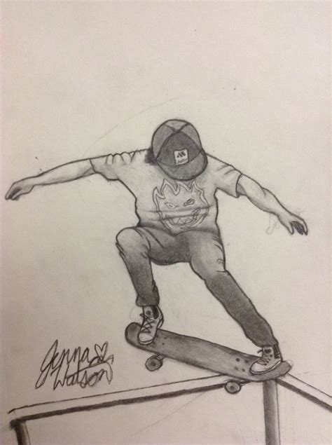 Skateboarder Drawing Skateboarder Drawing Skater Art Easy Drawings
