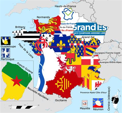 Labelled Flags Of All Of The Regions Of France Rvexillology
