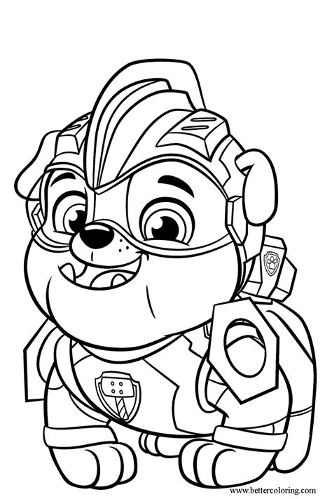 Paw patrol coloring pages can help your kids appreciate real life heroes. Rubble from Mighty Pups Coloring Pages - Free Printable ...