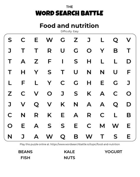 Free Printable Healthy Food Word Search English Worksheets Free