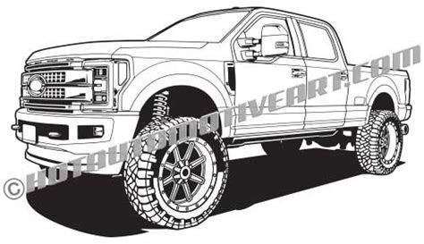 Select from 35870 printable coloring pages of cartoons, animals, nature, bible and many more. 2017 Ford F-250 lifted 4x4 truck vector clip art