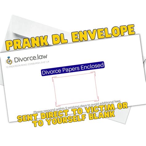 Funny Envelope Divorce Papers Prank Gift For Pen Pals Via Etsy Uk