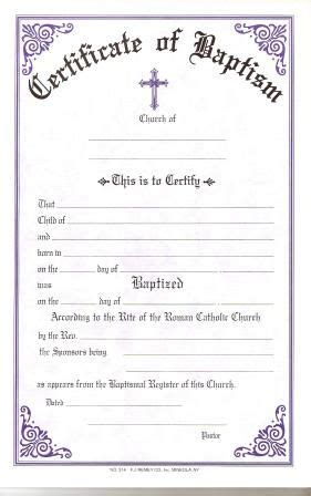 catholic baptism certificate template baptism certificate