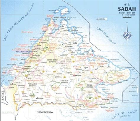 Malaysia Travel Guide And Map Map Of Sabah Kota Kinabalu