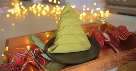 How To Fold A Napkin Into An Adorable Christmas Tree