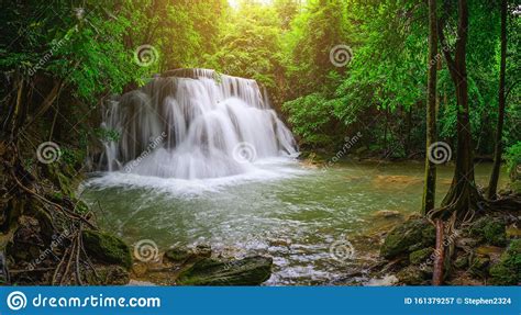 Huay Mae Khamin Waterfalls In Deep Forest At Srinakarin National Park